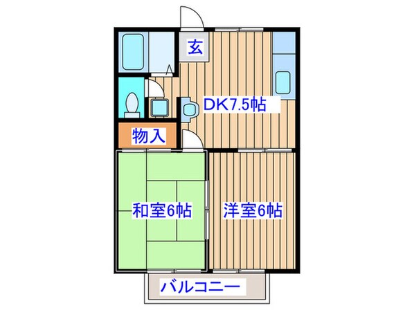 ネオファミーユ大和　Ｂの物件間取画像